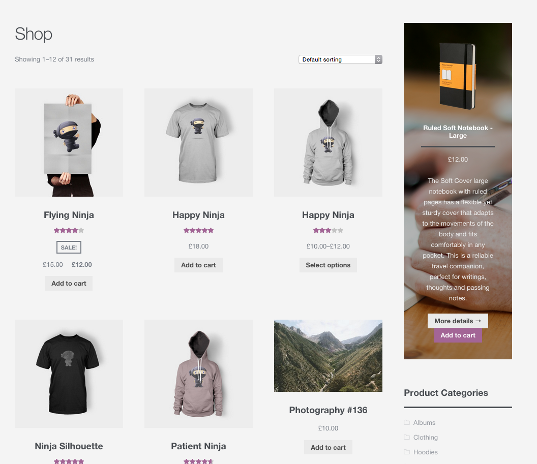 The product hero in a widget.